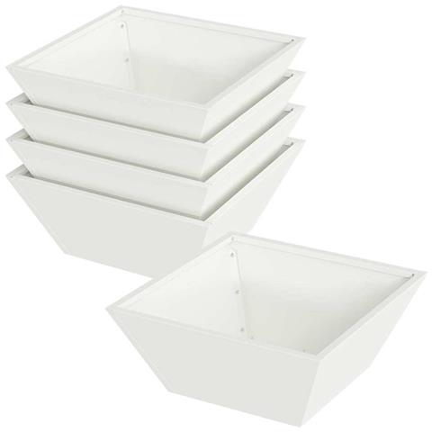 Vaso a Ciotola da Giardino 5 pcs Bianco 40 x 40 x 15 cm Acciaio - Foto 1