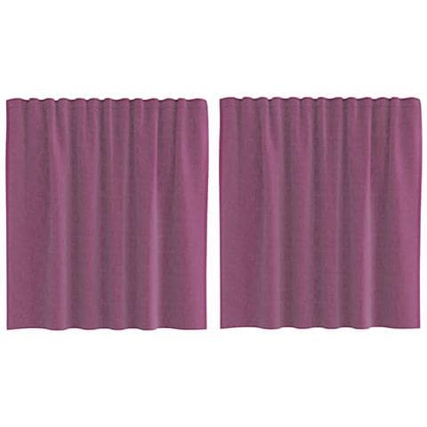 Tende in Voile con Tasche per Aste 2 pz Viola - Foto 1