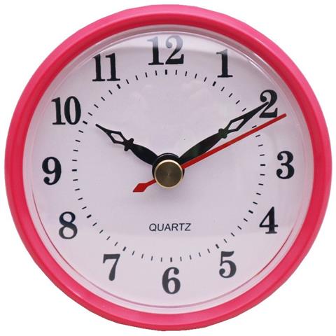 Movimento Orologio Con Cornice Rosa, Quadrante Bianco E Numeri Arabi Neri - Foto 1