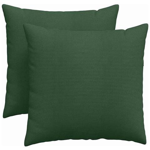 Cuscini da Divano 2 pcs Verde Scuro 45 x 45 cm Tessuto in Cords - Foto 1