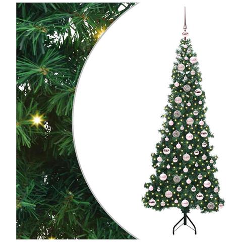 Albero di Natale Artificiale Angolare con 300 LED Verde 180 cm - Foto 1