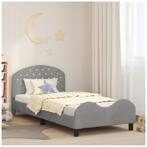 Struttura letto bambini con testata Grigio chiaro 90 x 190 cm - Foto 2