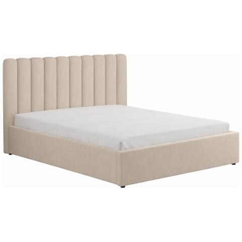 Savannah Letto Con Scatola Di Deposito 140x190cm Velluto Beige - Foto 1