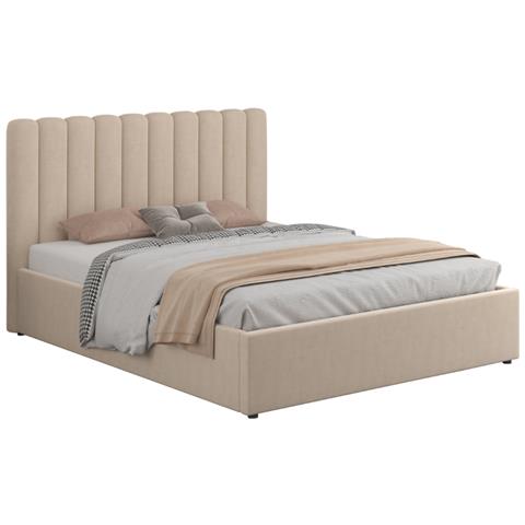 Savannah Letto Con Scatola Di Deposito 140x190cm Velluto Beige - Foto 6