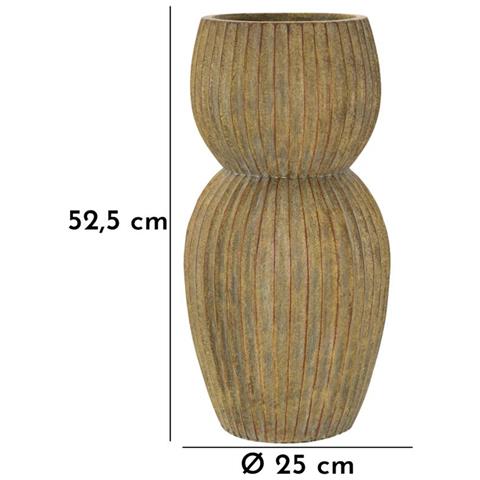 Vaso Breeze Alto In Magnesio Verde Anticato Con Coste Verticali - Foto 7
