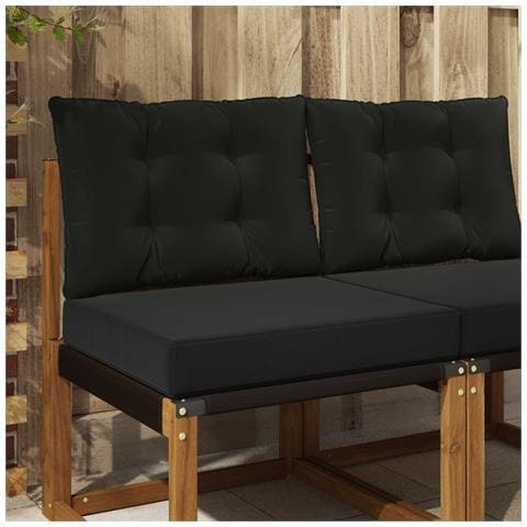 Cuscino per divano da esterno 2 pcs Nero Poliestere - Foto 2
