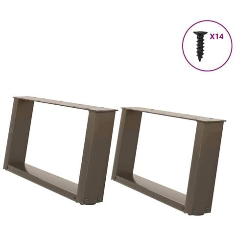 Gambe per Tavolino da Caffè a Forma di U 2 pz Acciaio Naturale 70x (30-31) cm Acciaio - Foto 1