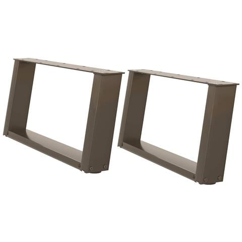 Gambe per Tavolino da Caffè a Forma di U 2 pz Acciaio Naturale 70x (30-31) cm Acciaio - Foto 2
