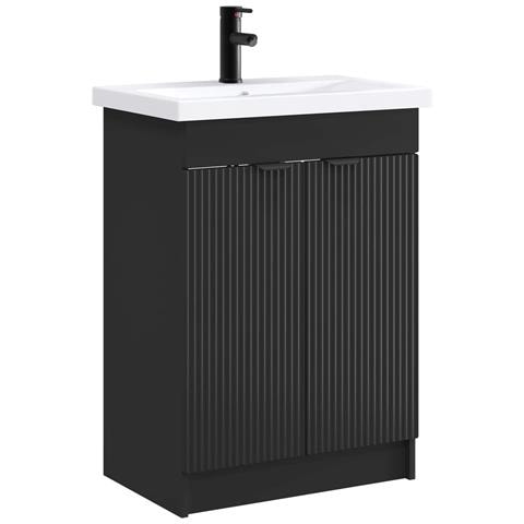 Set di mobili per il bagno Nero 56 x 37,5 x 81 cm - Foto 1