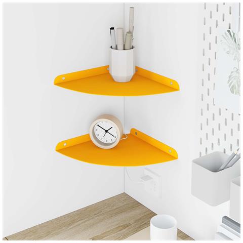 Mensola sospesa 2 pcs Giallo senape 24 x 24 x 2 cm - Foto 2