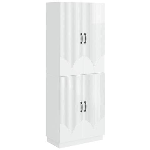 Set di armadi 2 pcs Bianco Lucido Legno ingegnerizzato - Foto 1