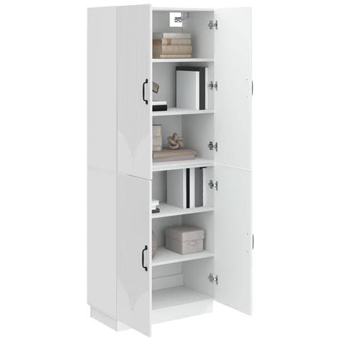 Set di armadi 2 pcs Bianco Lucido Legno ingegnerizzato - Foto 2
