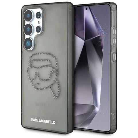 Custodia Nera Con Pietre Di Zirconio E Logo Per Samsung Galaxy S25 Ultra - Foto 5