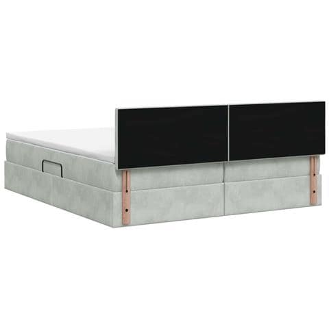 Letto con Contenitore con testiera 2 pz Grigio Chiaro - Foto 9