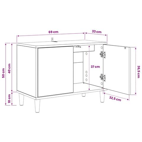 Mobile TV MAINZ 69 x 33 x 50 cm Sonoma Legno ingegnerizzato - Foto 9