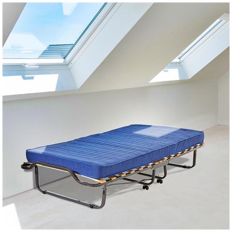 Brandina pieghevole singola 80x200 cm ? alta 38 cm, con rotelle e materasso in Waterfoam - Foto 3