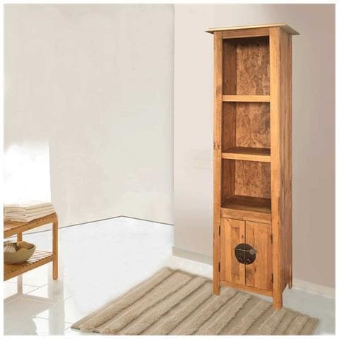 Mobile da Bagno Autoportante Legno Massello di Pino 48x32x170cm - Foto 10