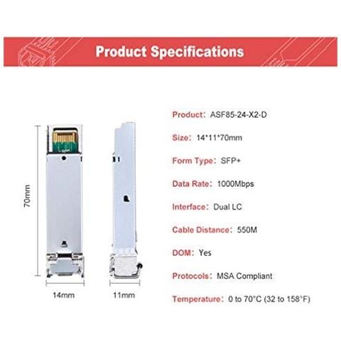 1g Sfp Modulo 1000base-sx Sfp Multimode Lc Mini-gbic Per Cisco Glc-sx-mmd Meraki Ma-sfp-1 Gb-sx Ubiquiti Uf-mm-1g Netgear Agm731f D-link Tp-link Mikrotik Mmf 850nm 550m - Foto 2