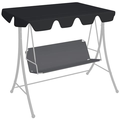 Baldacchino per Dondolo Giardino Nero 150/130x105/70 cm - Foto 2