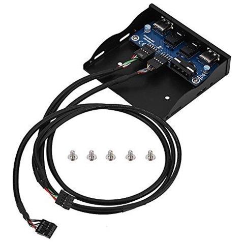 Multifunzionale Pannello Frontale Usb 2.0 Hd-audio Del Pannello Frontale Floppy 3.5 9pin A 2 Usb 2.0 Interfaccia Con Mic Audio Plug Robusta Costruzione Metallica Endures Usura Plug And Play - Foto 1
