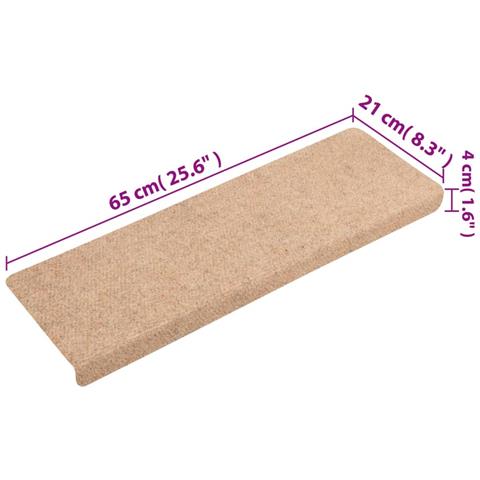 Tappetini per Scale Tessuto Agugliato 10 pz 65x21x4 cm Marroni - Foto 2