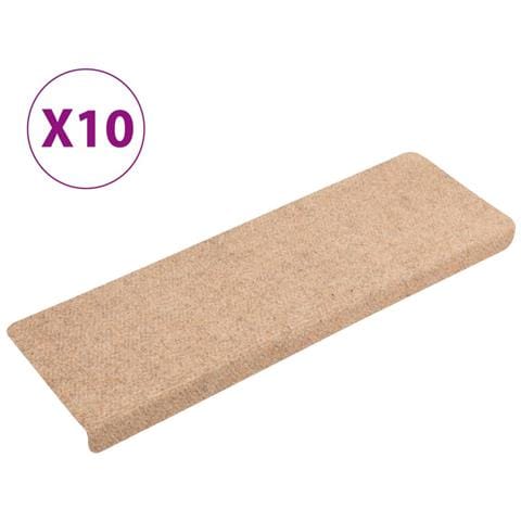Tappetini per Scale Tessuto Agugliato 10 pz 65x21x4 cm Marroni - Foto 1