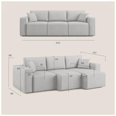 Morfeo Divano Con 3 Sedute Estraibili In Tessuto T02 Marrone - Foto 8