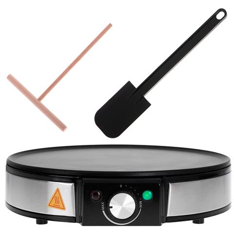 Creperia CM1137 con Piastra Antiaderente Regolatore di Temperatura Potenza 1600 W Colore Nero / Inox - Foto 2