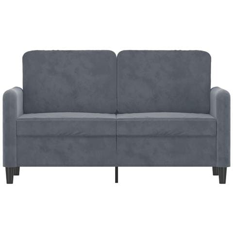 Divano A 2 Posti Grigio Scuro 120 Cm In Velluto - Foto 3