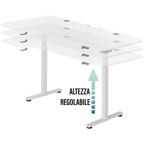 Scrivania Elettrica Regolabile Altezza 160x75x72-117cm Bianco Console Di Comando - Foto 2