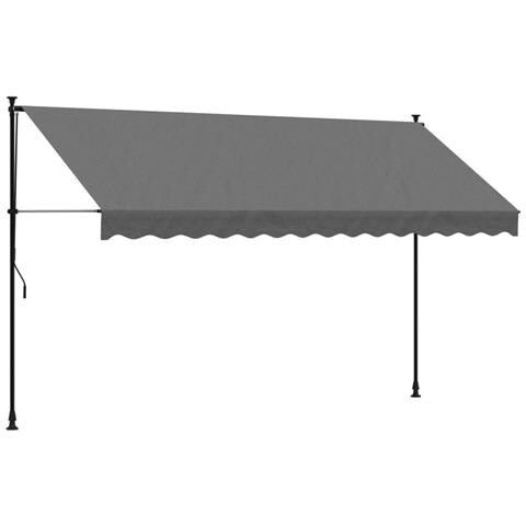 Tenda Da Sole Retrattile Antracite 350x150 Cm Tessuto E Acciaio - Foto 2