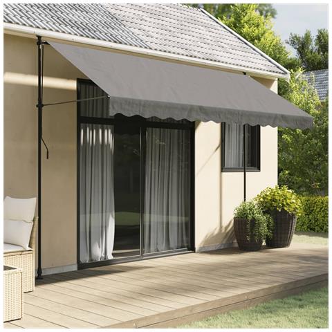 Tenda Da Sole Retrattile Antracite 350x150 Cm Tessuto E Acciaio - Foto 1