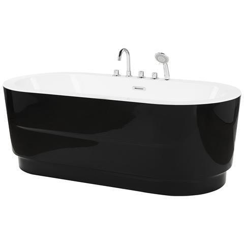 Vasca Da Bagno Freestanding Empresa Con Accessori 170 X 80 Cm Nero - Foto 8