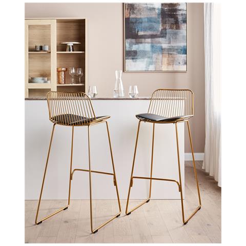Beliani Set Di Sedie Alte Pensacola Metallo Oro