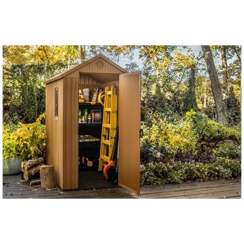 Cottage Casetta Ripostiglio Da Esterno Giardino In Resina Finitura In Legno Darwin 4x6 Keter - Foto 8