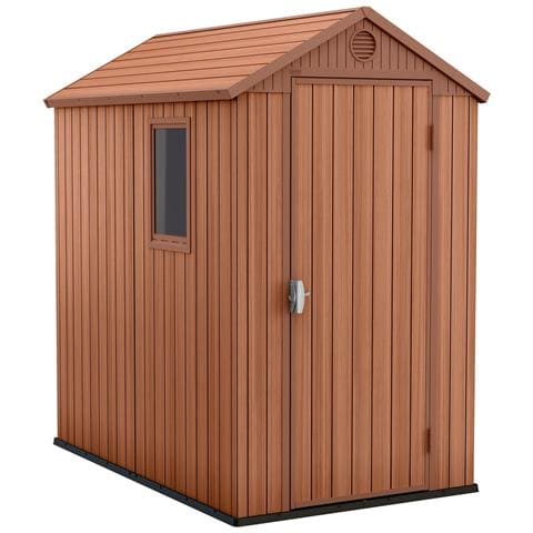 Cottage Casetta Ripostiglio Da Esterno Giardino In Resina Finitura In Legno Darwin 4x6 Keter - Foto 1