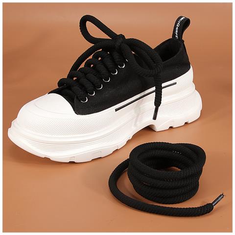 Lacci Per Scarpe Rotondi Spessi 120 Cm, 2 Paia Black - Foto 1