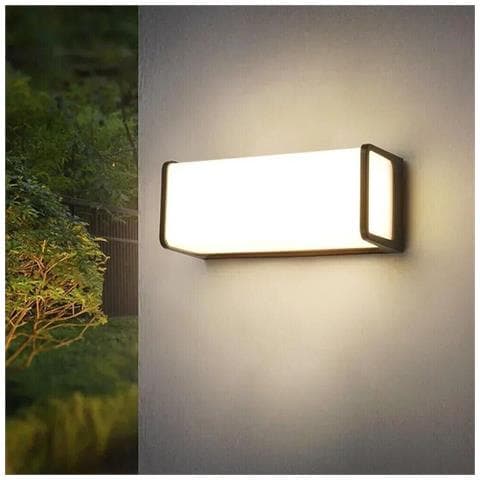 Applique Led Luce Naturale Lampada Da Muro 10 Watt Interno Esterno Ip65 Nero - Foto 2