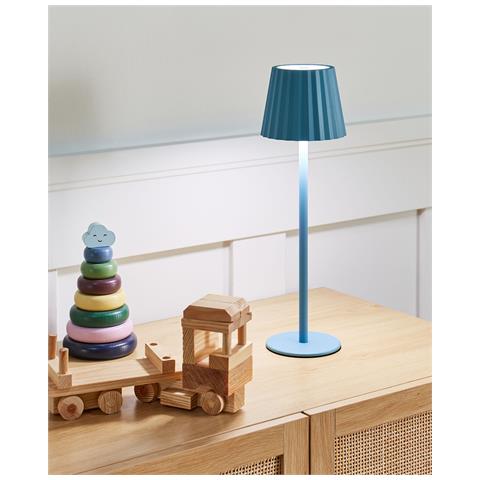 Lampada Da Tavolo Pombeiro Metallo Azzurro - Foto 1