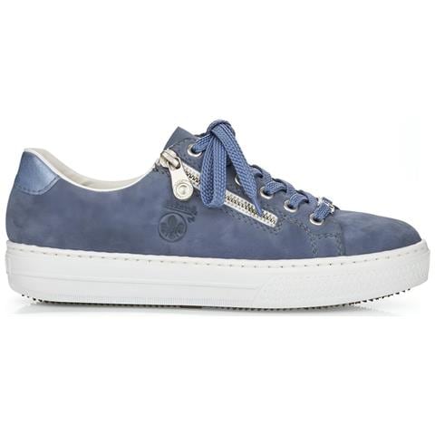 Blue Casual Closed Sport Shoe Sneakers Pelle Scamosciata /nabuk Scarpe Donna Blu Eu 37, L59l1-10 - Foto 1