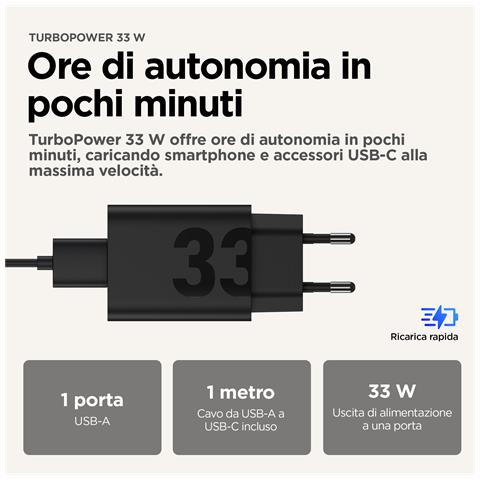 TurboPower 33W EU Universale Nero AC Ricarica rapida Interno - Foto 2