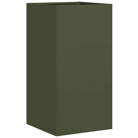Fioriera Verde Oliva 40x40x80 Cm In Acciaio Laminato A Freddo - Foto 2