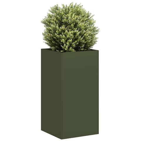 Fioriera Verde Oliva 40x40x80 Cm In Acciaio Laminato A Freddo - Foto 1