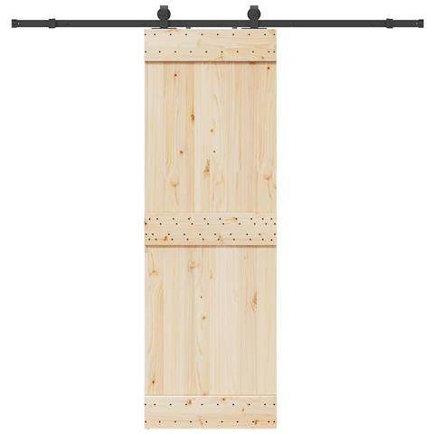 Kit Di Binari Per Porte Scorrevoli 213 Cm Acciaio Nero - Foto 1