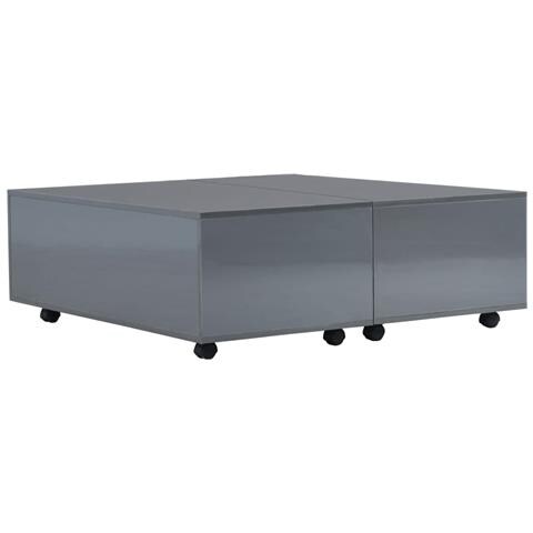 Lusso Casadino -  Tavolino Da Salotto Grigio Lucido 100x100x35 Cm - Foto 1