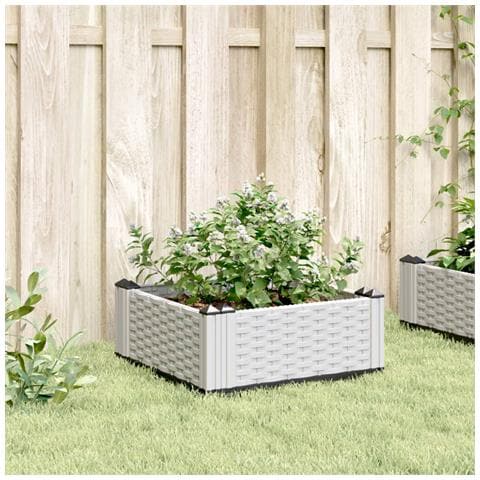 Fioriera Da Giardino Con Picchetti Bianca 42,5x42,5x28,5 Cm Pp - Foto 2