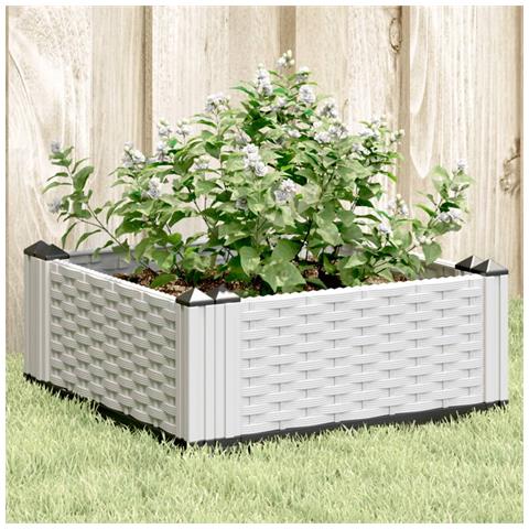 Fioriera Da Giardino Con Picchetti Bianca 42,5x42,5x28,5 Cm Pp - Foto 8