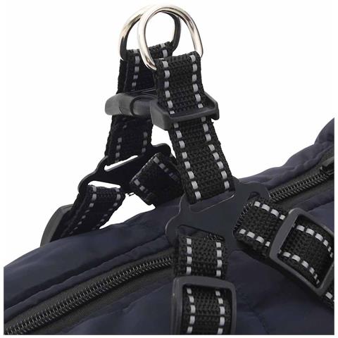 Cappotto Cani Imbracatura Impermeabile Riflettente Blu Navy L52 - Foto 9