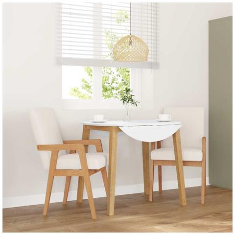 Sedie da Pranzo con Cuscini 2 pz in Legno Massello di Hevea - Foto 2