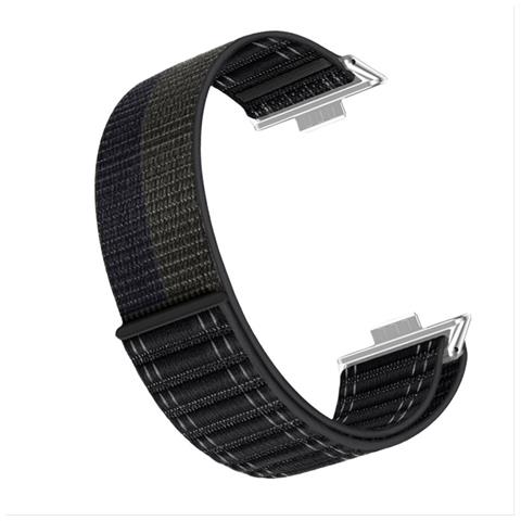Cinturino In Nylon Con Motivo A Onde Per Huawei Watch Fit 4 Pro Black - Foto 1